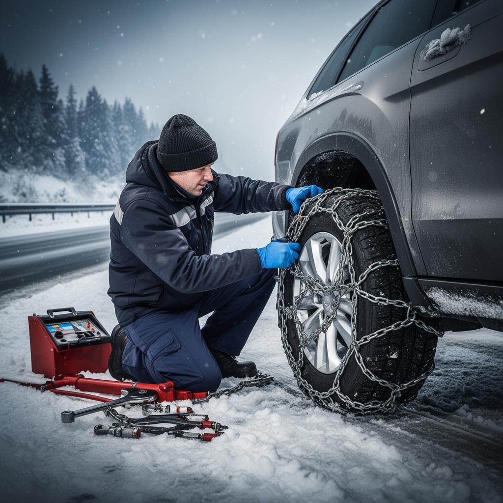 Tire chain installation service